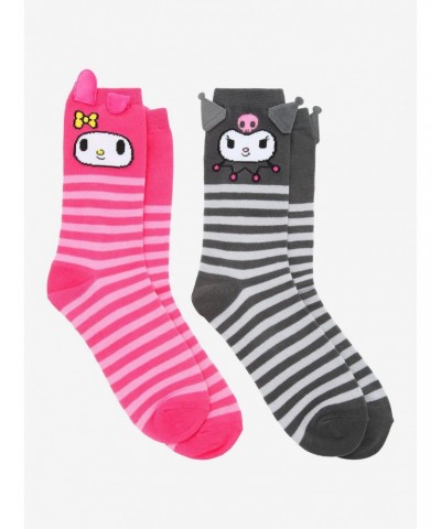 My Melody & Kuromi Character Crew Socks 2 Pair $4.75 Merchandises