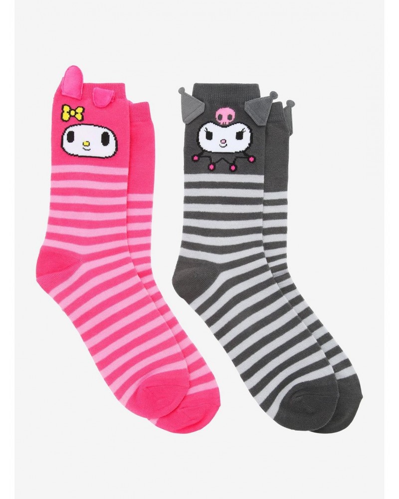 My Melody & Kuromi Character Crew Socks 2 Pair $4.75 Merchandises