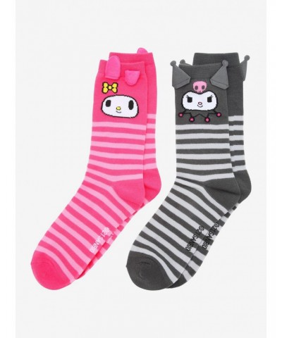 My Melody & Kuromi Character Crew Socks 2 Pair $4.75 Merchandises