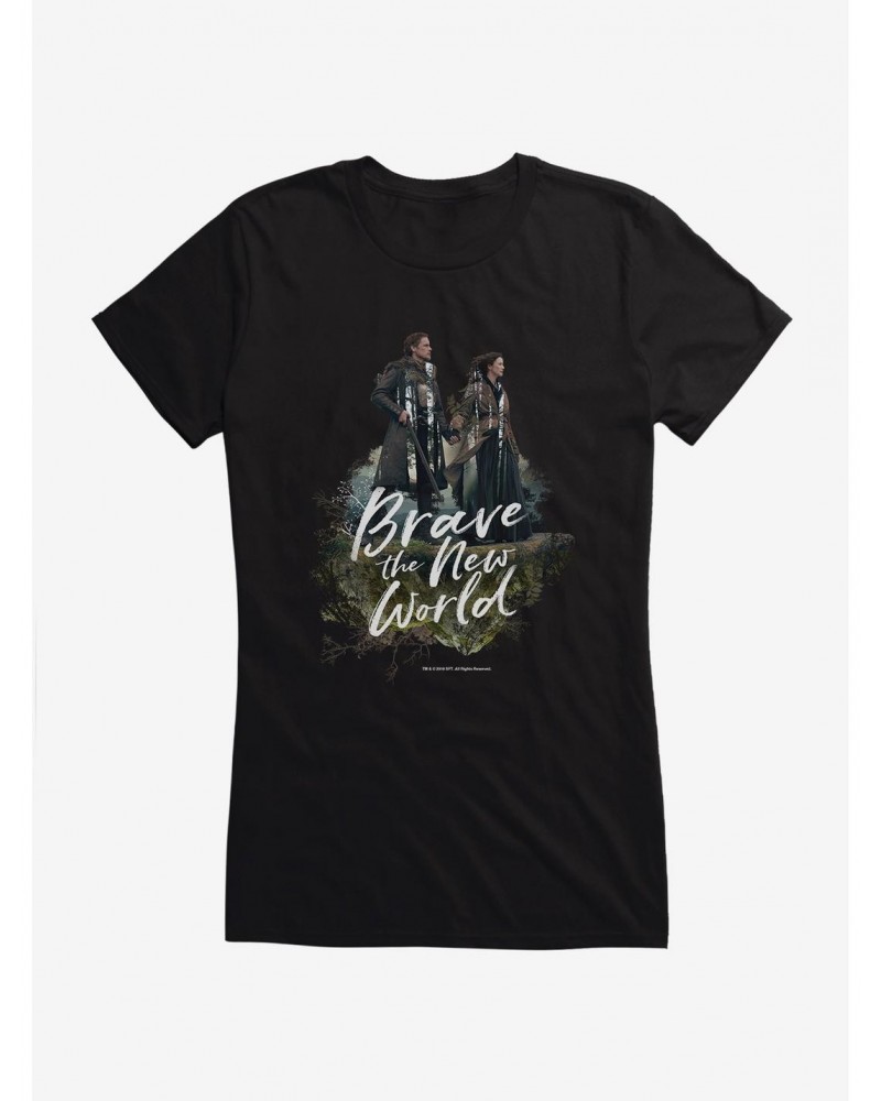 Outlander Jamie Claire Brave New World Poster Girls T-Shirt $8.54 T-Shirts