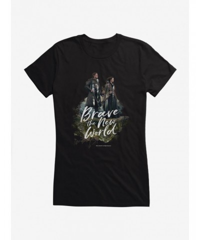 Outlander Jamie Claire Brave New World Poster Girls T-Shirt $8.54 T-Shirts