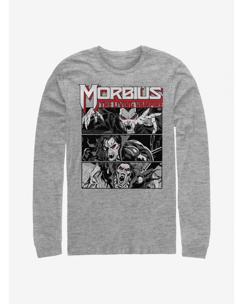 Marvel Morbius The Living Vampire Panels Long-Sleeve T-Shirt $10.79 T-Shirts