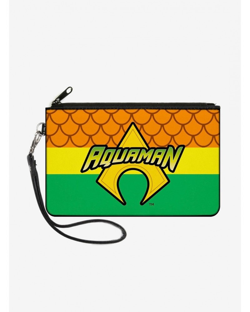 DC Comics Aquaman Logo Scales Wallet Canvas Zip Clutch $6.43 Clutches