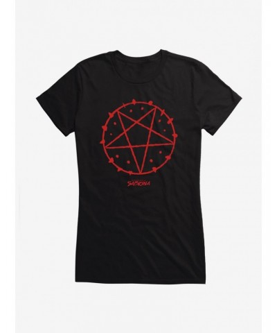 Chilling Adventures Of Sabrina Red Pentagram Girls T-Shirt $11.45 T-Shirts