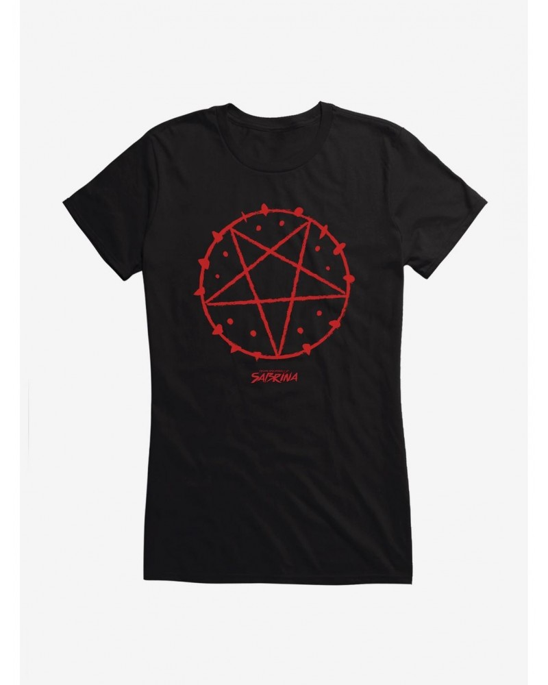 Chilling Adventures Of Sabrina Red Pentagram Girls T-Shirt $11.45 T-Shirts