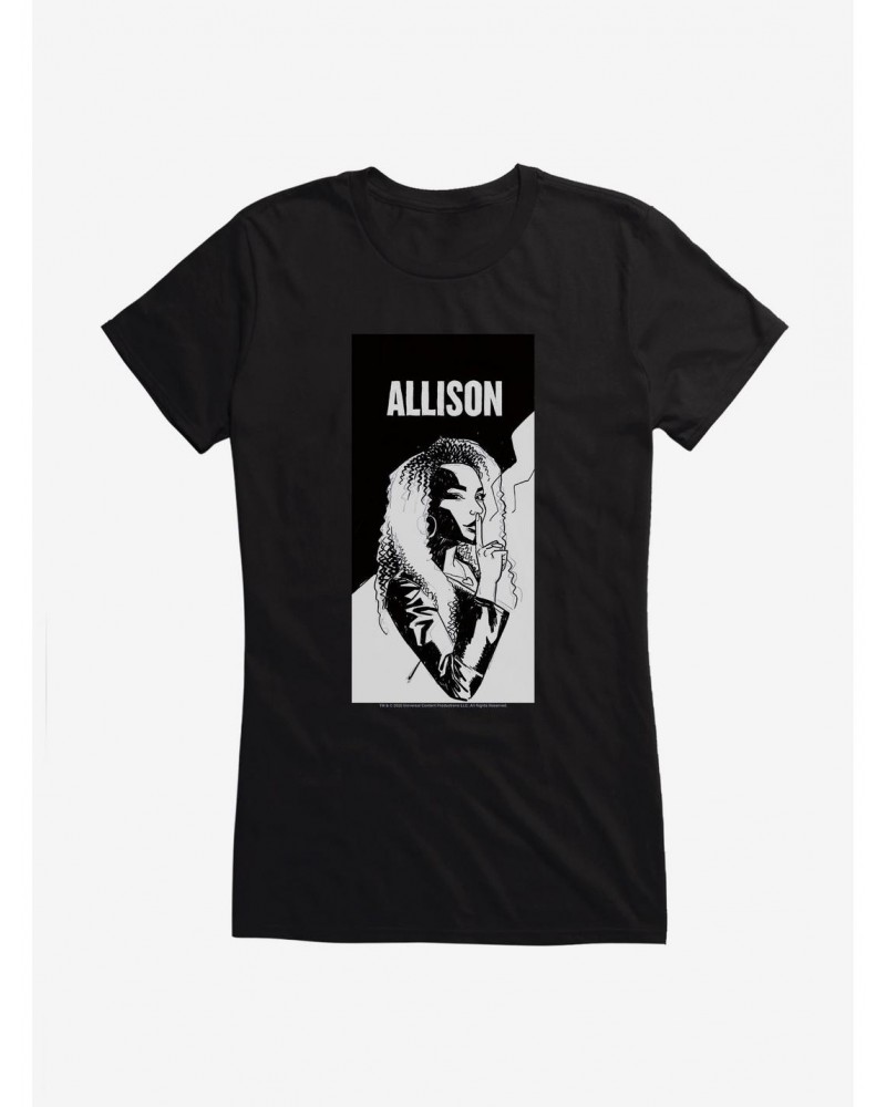 The Umbrella Academy Monochrome Allison Girls T-Shirt $9.96 T-Shirts