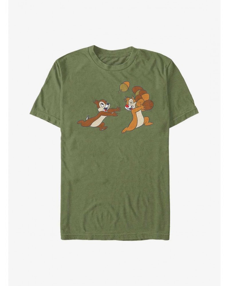 Extra Soft Disney Chip 'n' Dale Acorn Big Characters T-Shirt $9.27 T-Shirts