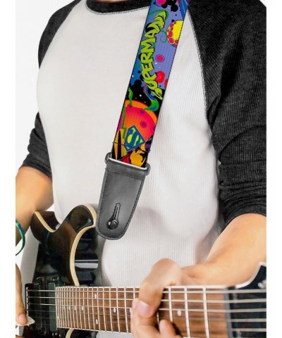 DC Comics Superman Poses Battling Mongul Black Multi Neon Guitar Strap $7.72 Guitar Straps