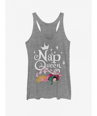 Disney Ralph Breaks The Internet Aurora Nap Queen Grey Girls Tank Top $7.46 Tops