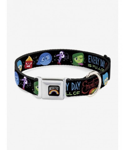 Disney Pixar Inside Out Emotion Expressions Every Day Is Full Of Emotions Seatbelt Buckle Pet Collar $11.70 Pet Collars