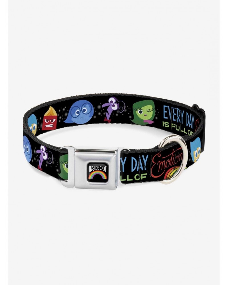 Disney Pixar Inside Out Emotion Expressions Every Day Is Full Of Emotions Seatbelt Buckle Pet Collar $11.70 Pet Collars