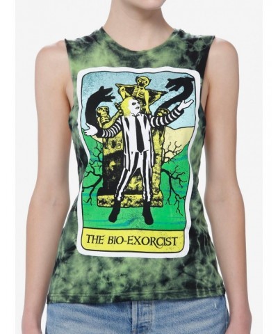 Beetlejuice Bio-Exorcist Tarot Card Tie-Dye Girls Muscle Tank Top $6.37 Tops