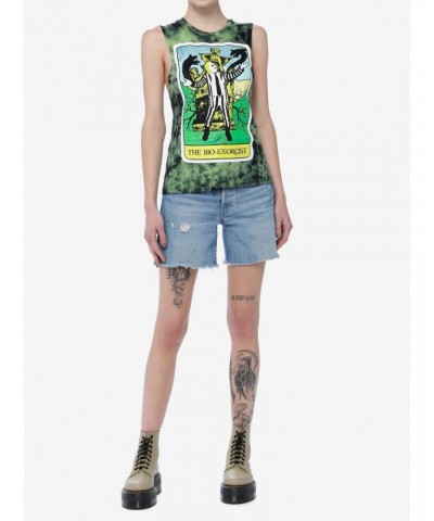 Beetlejuice Bio-Exorcist Tarot Card Tie-Dye Girls Muscle Tank Top $6.37 Tops