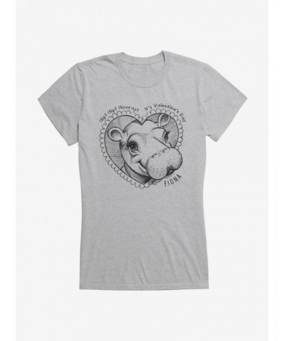 Fiona The Hippo Valentine'S Day Heart Sketch Girls T-Shirt $7.77 T-Shirts