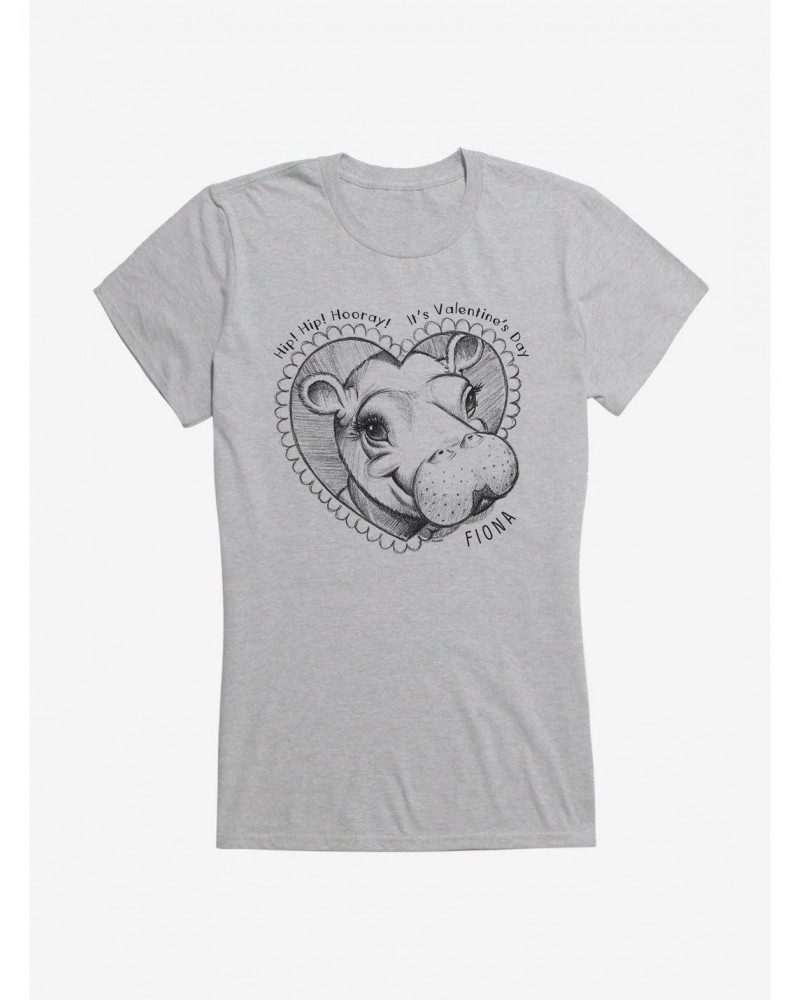 Fiona The Hippo Valentine'S Day Heart Sketch Girls T-Shirt $7.77 T-Shirts