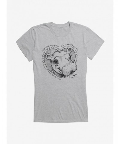 Fiona The Hippo Valentine'S Day Heart Sketch Girls T-Shirt $7.77 T-Shirts