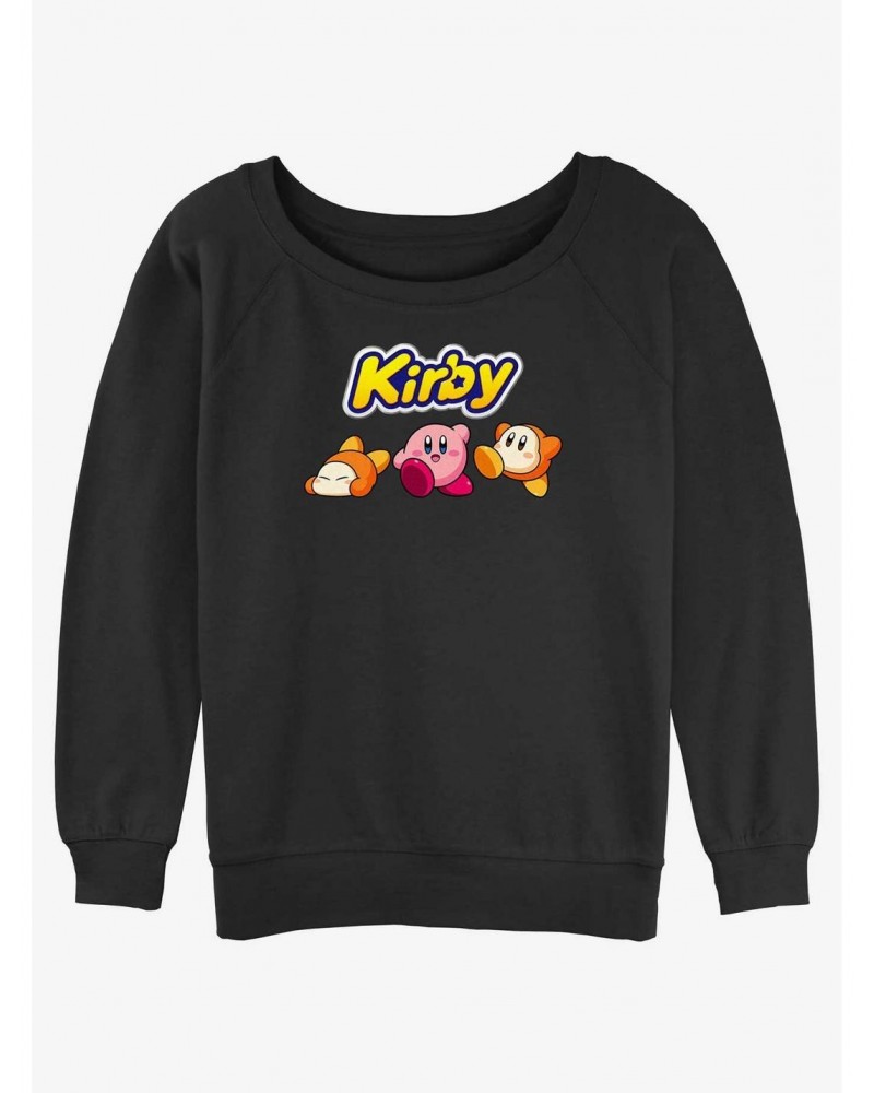 Kirby and Waddle Dee Logo Slouchy Sweatshirt $9.74 Sweatshirts