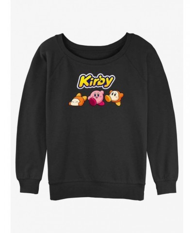 Kirby and Waddle Dee Logo Slouchy Sweatshirt $9.74 Sweatshirts