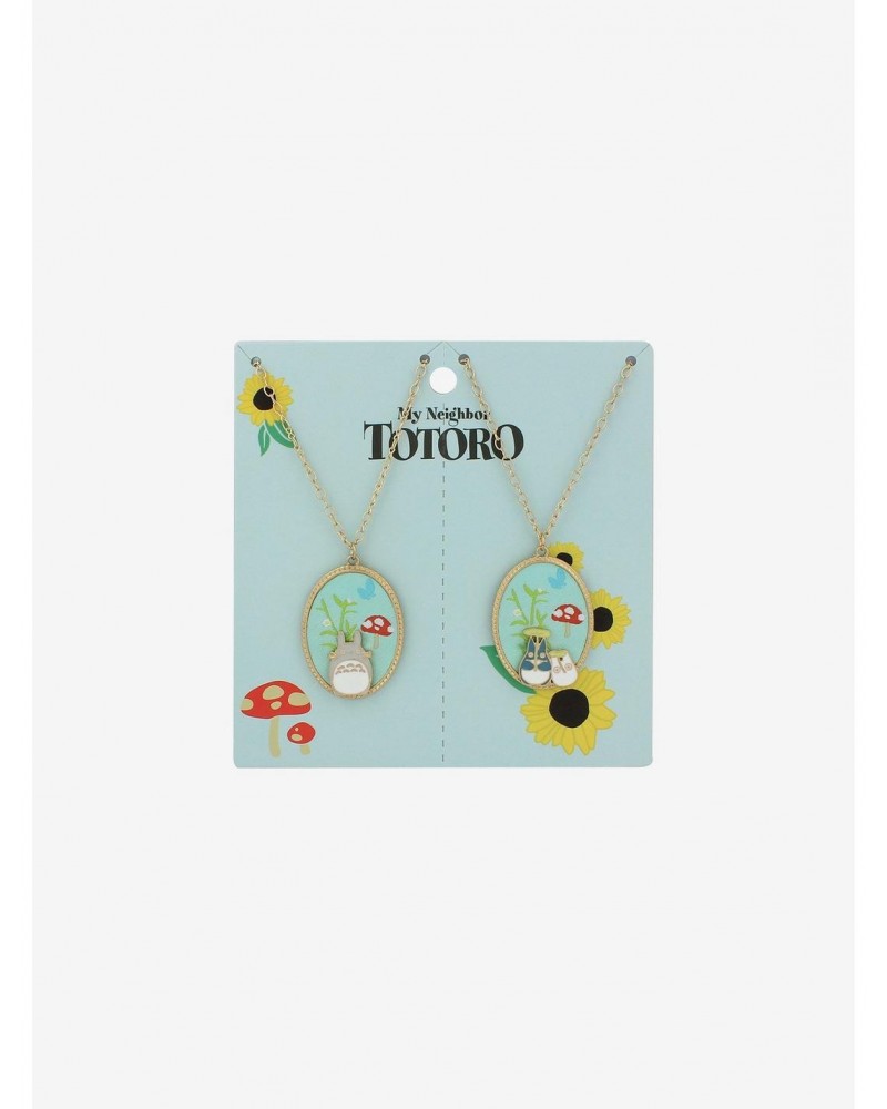 Studio Ghibli My Neighbor Totoro Embroidered Pendant Best Friend Necklace Set $4.13 Necklace Set