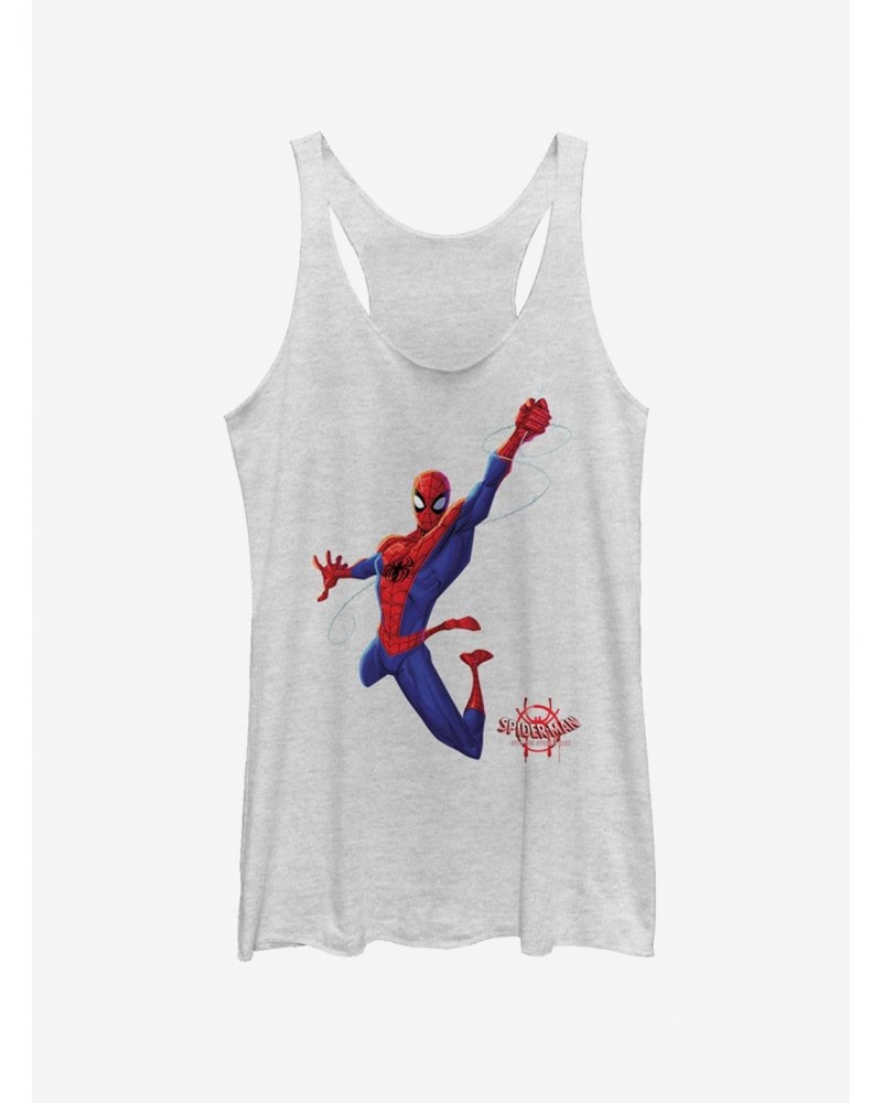 Marvel Spider-Man: Into The Spider-Verse Real Spider-Man Heathered Girls Tank Top $10.15 Tops