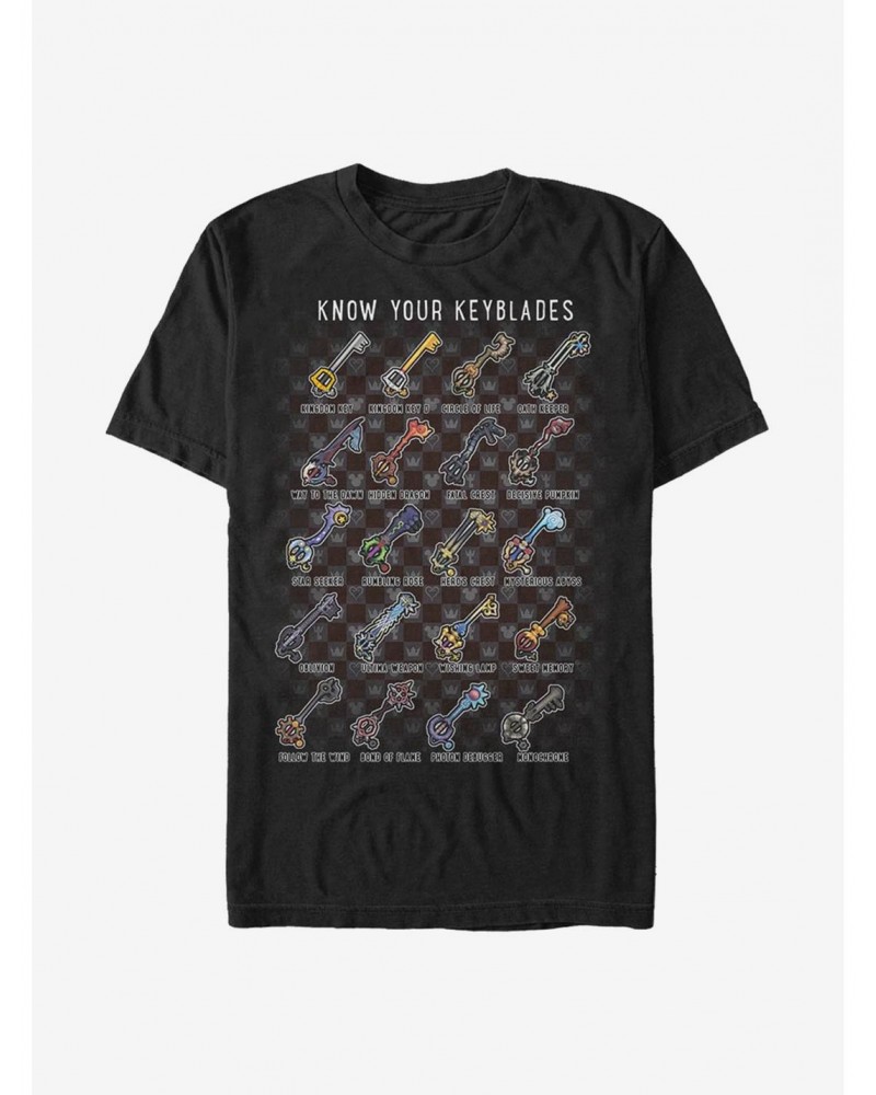 Disney Kingdom Hearts Keyblades Chart T-Shirt $9.56 T-Shirts