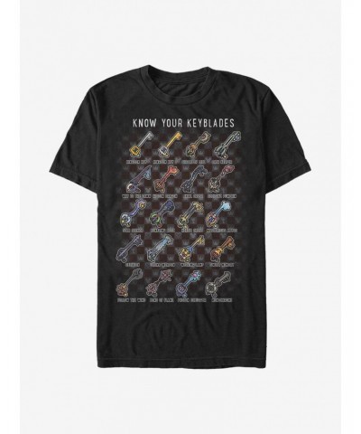 Disney Kingdom Hearts Keyblades Chart T-Shirt $9.56 T-Shirts