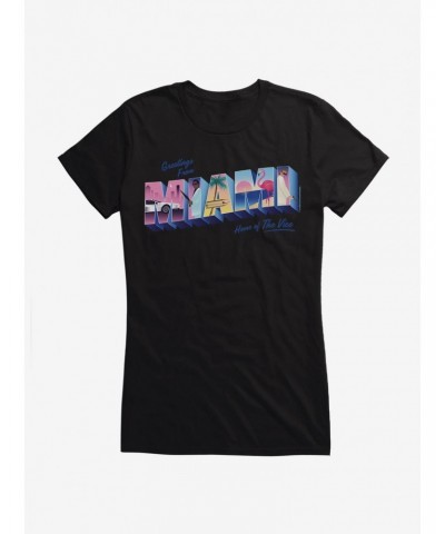 Miami Vice Greetings From Miami Girls T-Shirt $6.18 T-Shirts