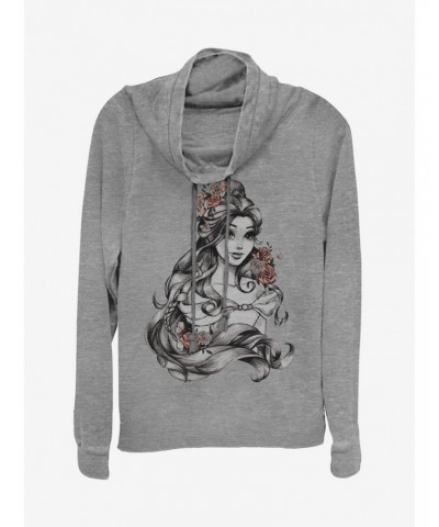 Disney Beauty and the Beast Beaute Flower Cowlneck Long-Sleeve Girls Top $16.52 Tops