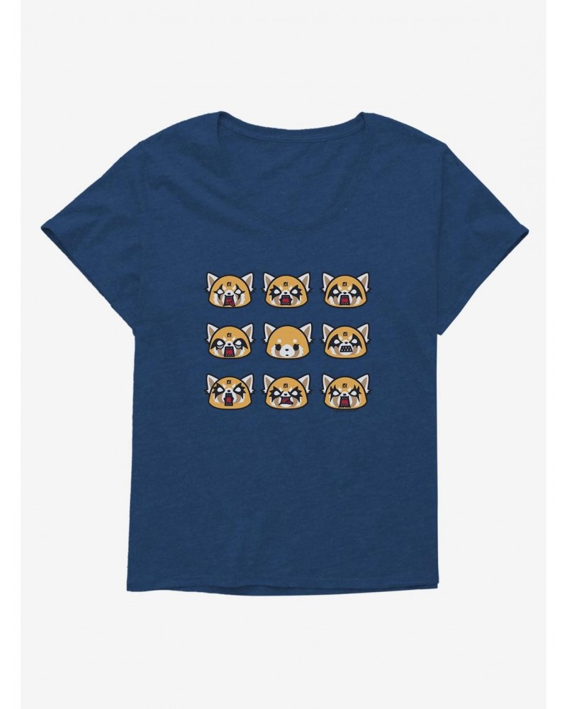 Aggretsuko Metal Emotions Girls T-Shirt Plus Size $6.94 T-Shirts