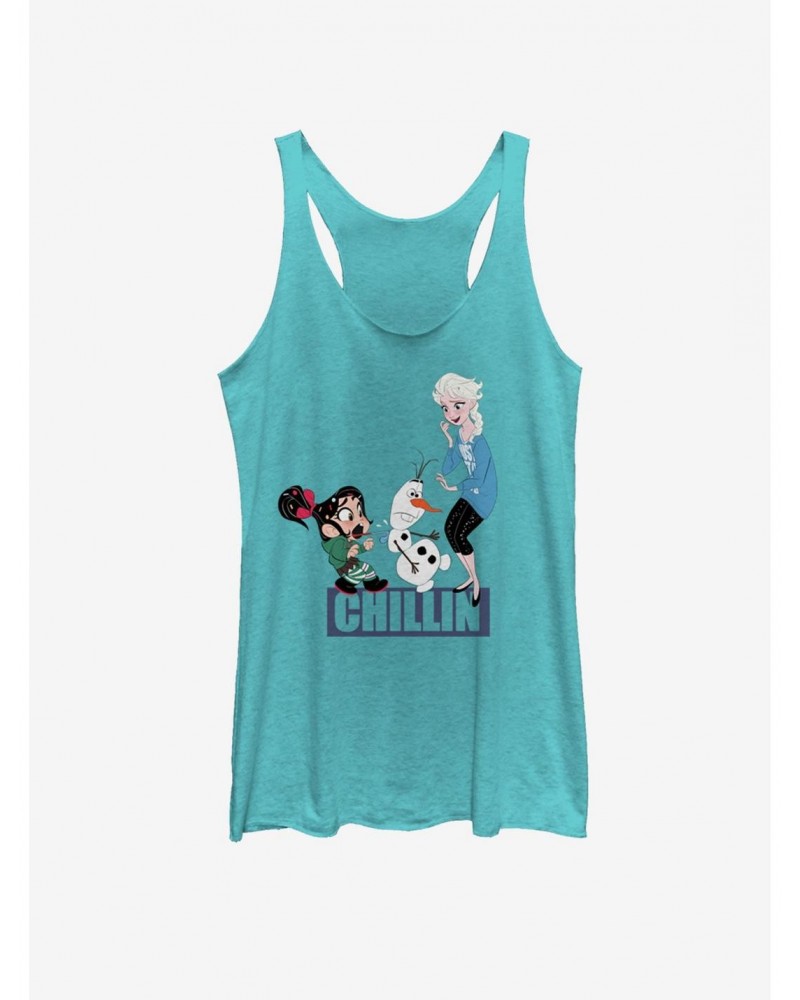 Disney Wreck-It Ralph Keep It Chill Vanellope and Elsa Girls Tank $9.32 Tanks