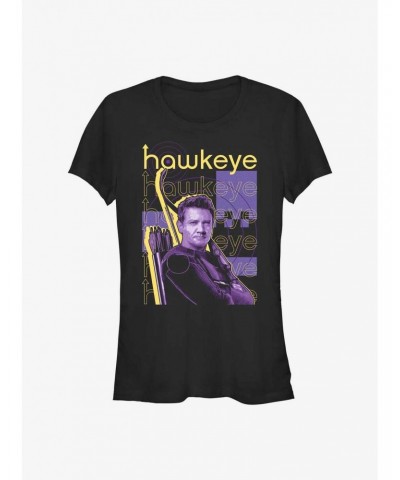 Marvel Hawkeye Stacked Hawkeye Girls T-Shirt $8.57 T-Shirts