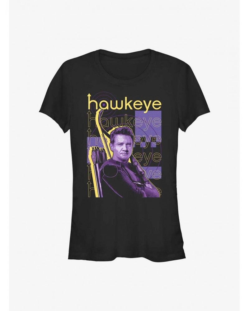 Marvel Hawkeye Stacked Hawkeye Girls T-Shirt $8.57 T-Shirts