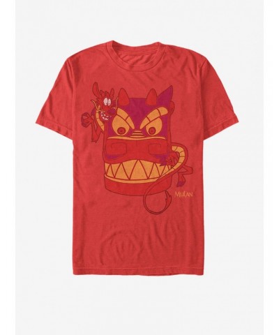 Disney Mulan Mushu Red Stone Dragon Head T-Shirt $7.07 T-Shirts