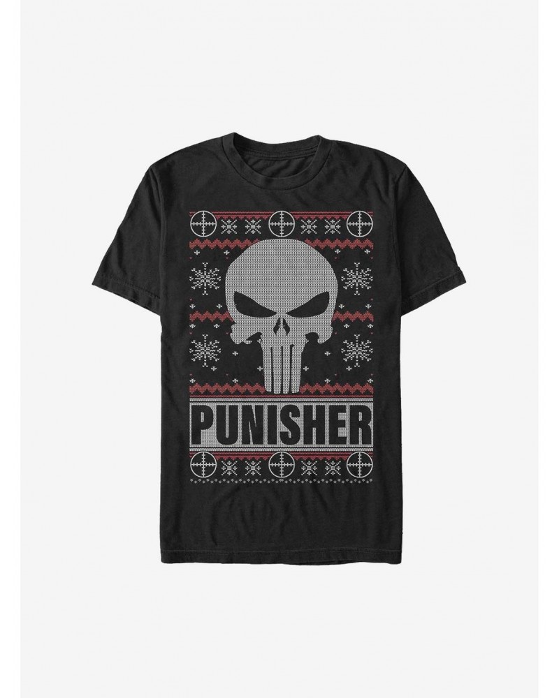 Marvel Punisher Christmas Pattern Sweater T-Shirt $8.41 T-Shirts