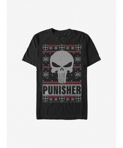 Marvel Punisher Christmas Pattern Sweater T-Shirt $8.41 T-Shirts