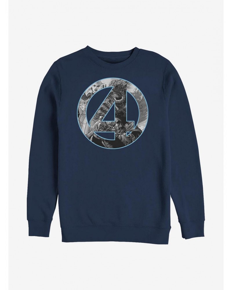 Marvel Fantastic Four Four Badge Crew Sweatshirt $14.17 Sweatshirts