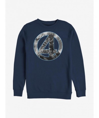 Marvel Fantastic Four Four Badge Crew Sweatshirt $14.17 Sweatshirts