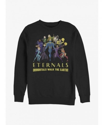 Marvel Eternals Immortals Walk The Earth Crew Sweatshirt $12.10 Sweatshirts