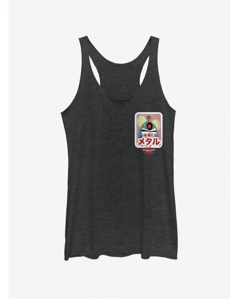 Marvel Spider-Man: Into The Spider-Verse Robot Mouse Sticker Pocket Heathered Girls Tank Top $8.91 Tops