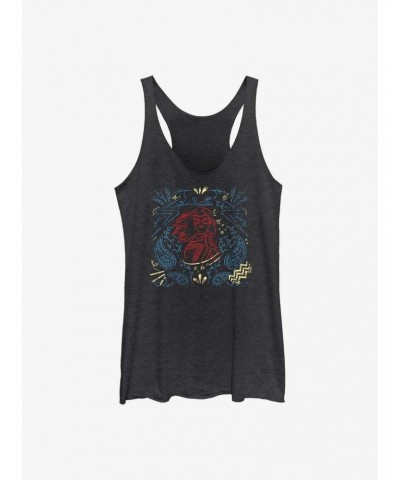 Marvel Ms. Marvel Line Drawing GIrls Raw Edge Tank $9.74 Tanks