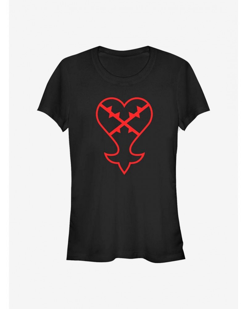 Disney Kingdom Hearts Heartless Symbol Girls T-Shirt $8.37 T-Shirts