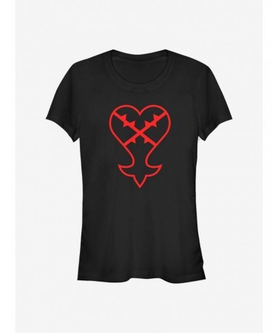 Disney Kingdom Hearts Heartless Symbol Girls T-Shirt $8.37 T-Shirts