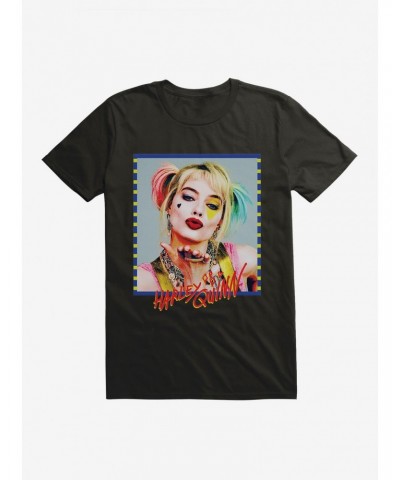 DC Comics Birds Of Prey Harley Quinn Kiss Face Turquoise T-Shirt $7.27 T-Shirts