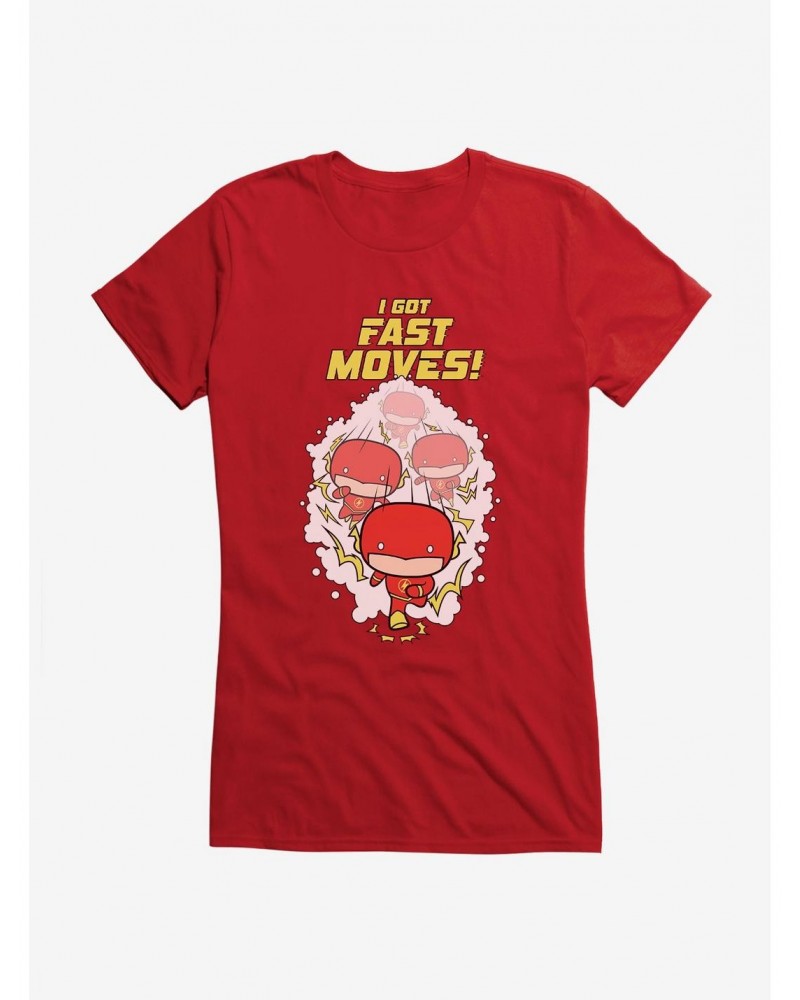 DC Comics Chibi The Flash Fast Moves Girls T-Shirt $8.76 T-Shirts