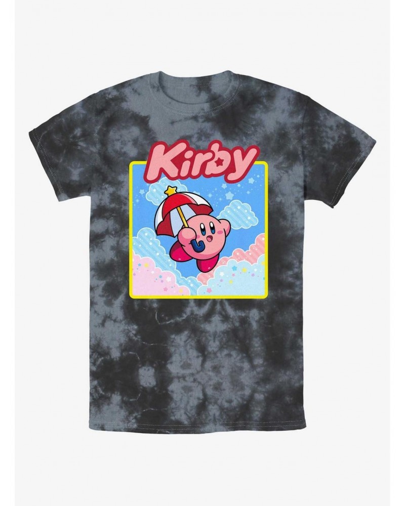 Kirby Starry Parasol Tie-Dye T-Shirt $7.67 T-Shirts