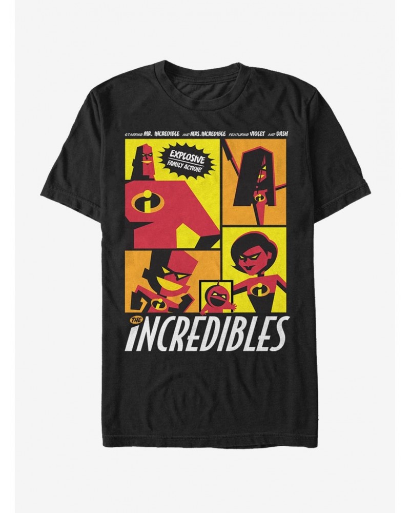 Disney Pixar The Incredibles Starring Explosive Family Action T-Shirt $6.52 T-Shirts