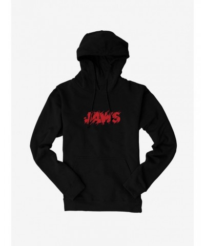 Universal Jaws Font Red Hoodie $13.29 Hoodies