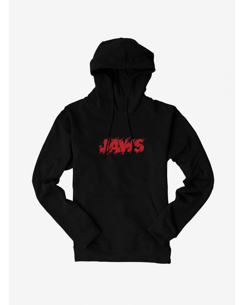 Universal Jaws Font Red Hoodie $13.29 Hoodies