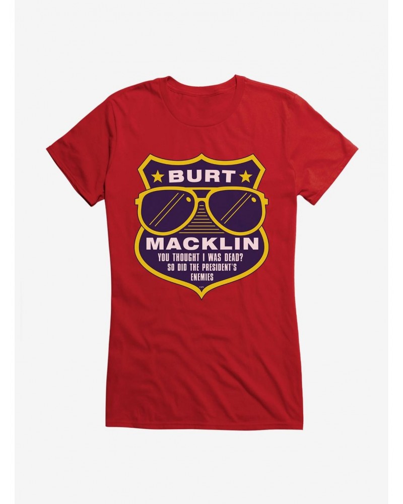 Parks And Recreation Burt Macklin Badge Girls T-Shirt $5.40 T-Shirts