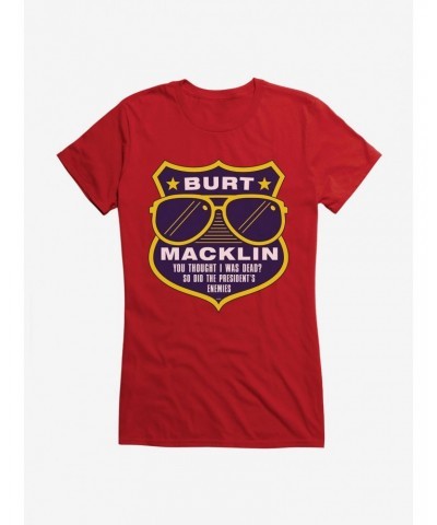 Parks And Recreation Burt Macklin Badge Girls T-Shirt $5.40 T-Shirts